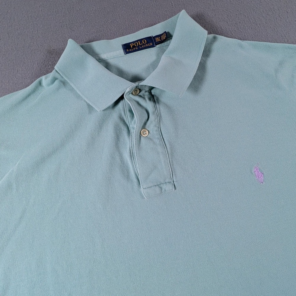 Polo Ralph Lauren Polo Shirt Mens 2XLT Mint Green Short Sleeve Pique PONY Logo